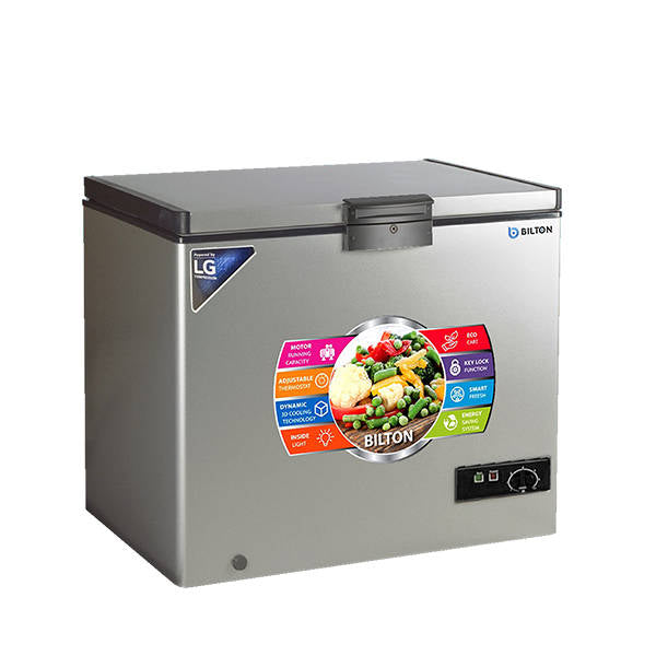 Bilton Horizontal Deep Freezer 350L LG Motor Silver