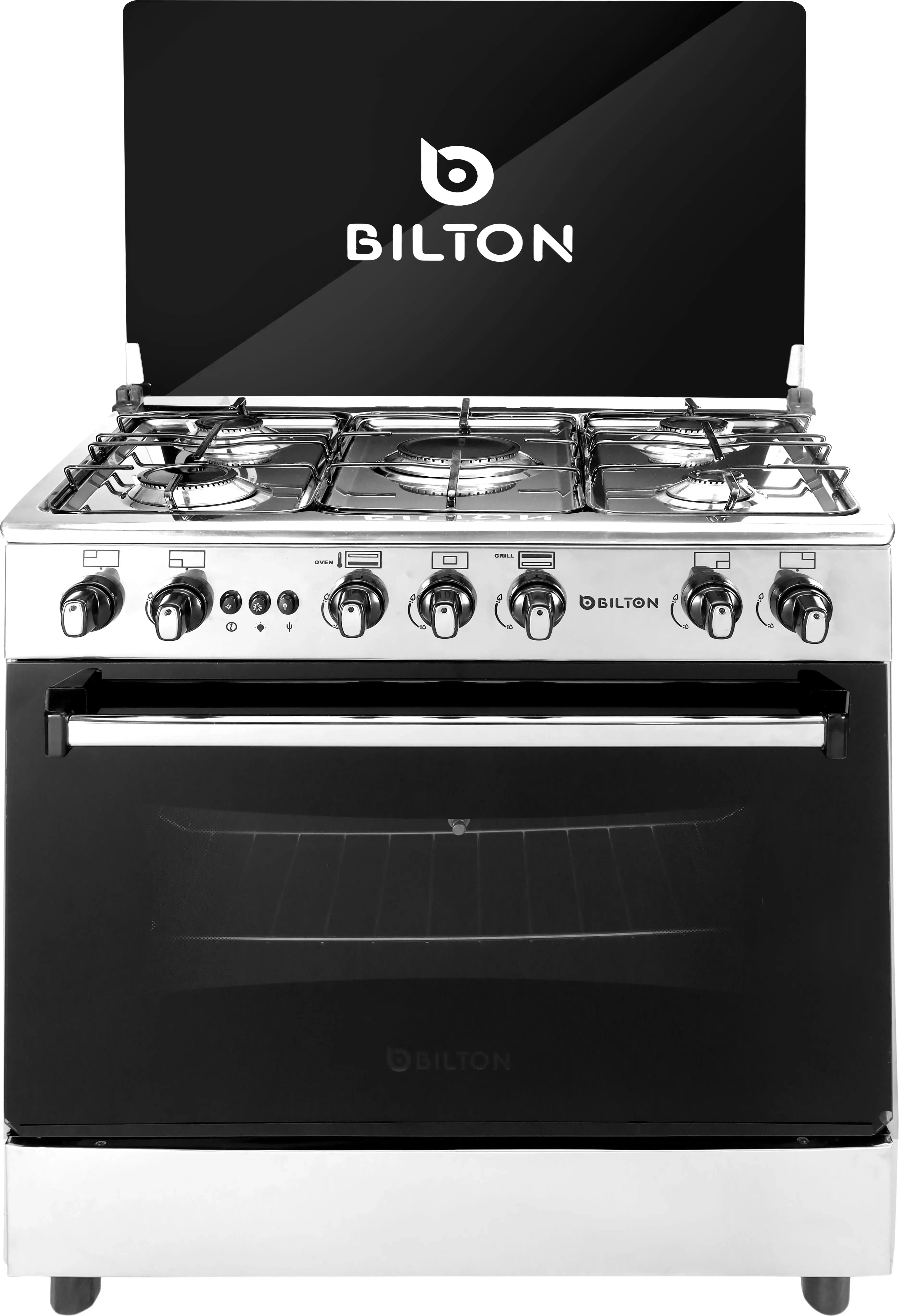 Bilton Cooker 5 Burner 60 x 80 Full Stainless Steel With Self Ignition - Bulb - Grill